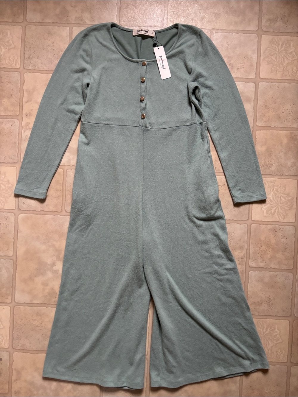 NWT Three Bird Nest Simply Comfort Jumpsuit Green Women’s Size Small